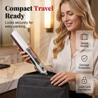 Arenzza professional steam hair straightener with ceramic plates, sleek black design, ready for styling smooth, straight hair.