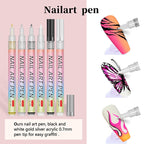 Arenzza 12-color professional nail art pen set with vibrant pens arranged on a white background for detailed nail design.