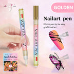 Arenzza 12-color professional nail art pen set with vibrant pens, ideal for detailed nail designs and creative beauty projects.