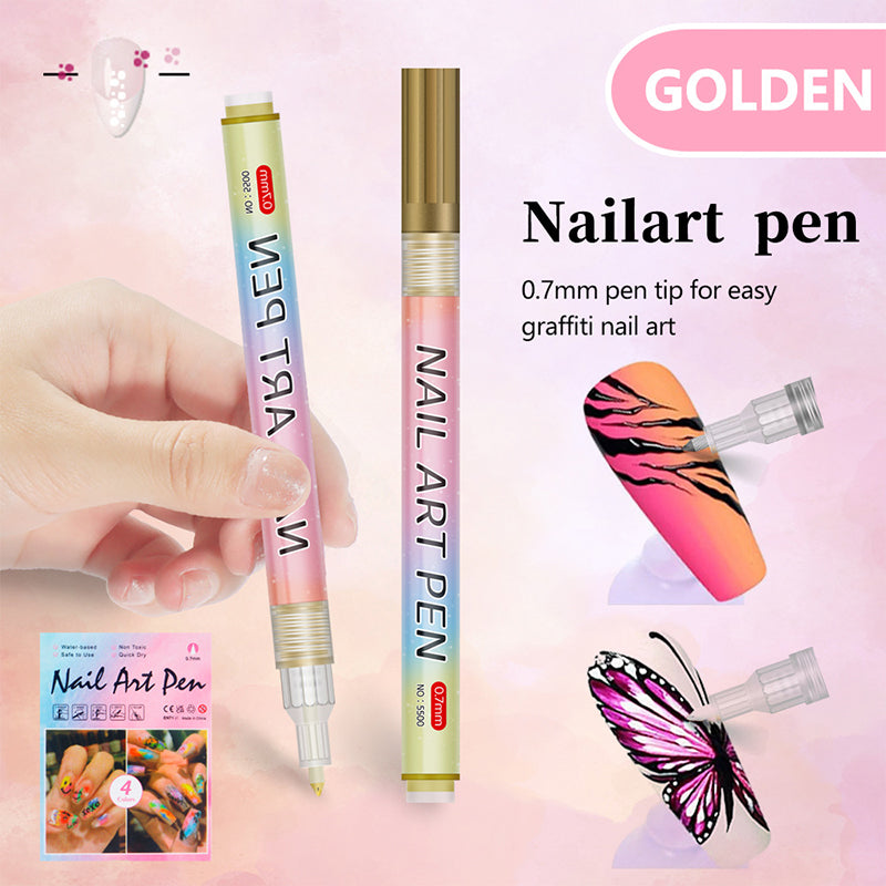 Arenzza 12-color professional nail art pen set with vibrant pens, ideal for detailed nail designs and creative beauty projects.