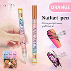 A set of 12 colorful professional nail art pens by Arenzza, perfect for detailed nail designs and creative beauty looks.