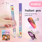 Arenzza 12-color professional nail art pen set with vibrant colors and fine tips for detailed nail designs and decorations.