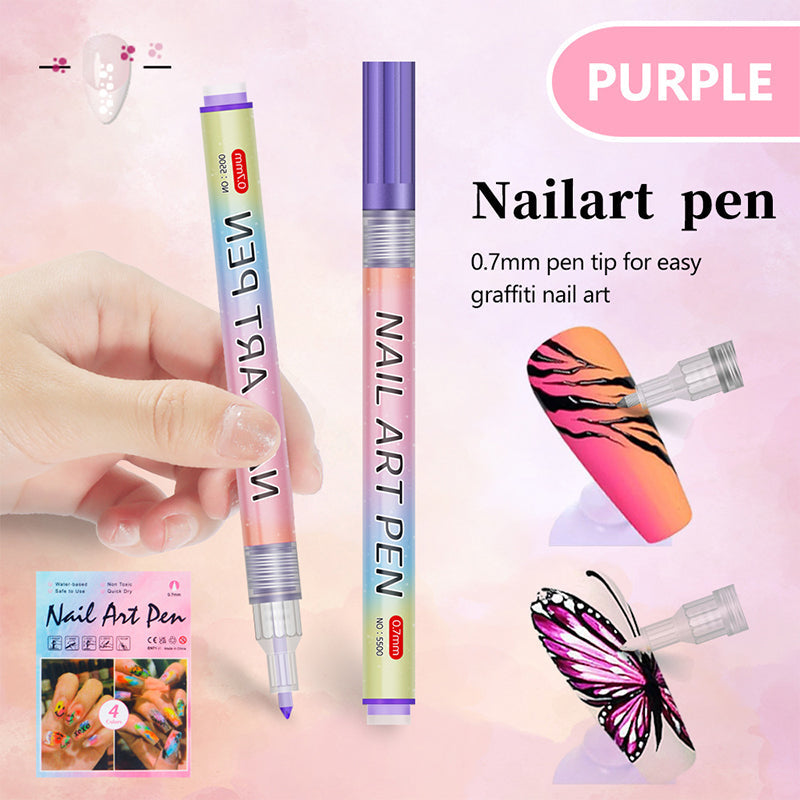 Arenzza 12-color professional nail art pen set with vibrant colors and fine tips for detailed nail designs and decorations.