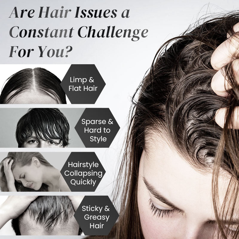 Arenzza volumizing styling spray bottle for hair, featuring a spray nozzle and label, designed to boost hair volume and hold.
