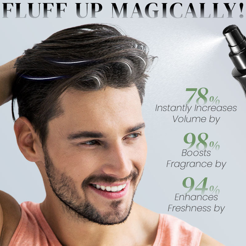Arenzza hair leave-in volumizing styling spray bottle with a spray nozzle, designed to add volume and shine to hair.