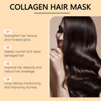 Arenzza collagen hair mask for dry and damaged hair, featuring a jar with product label and hair care ingredients on a white background.