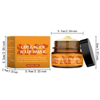 Arenzza collagen hair mask for dry and damaged hair, shown in a jar with a creamy texture, in a health and beauty setting.