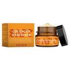 Aarenza Collagen Hair Mask for dry and damaged hair, in a jar, with a smooth creamy texture and natural ingredients visible.