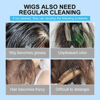 Arenzza 2-in-1 wig care shampoo bottle showing the label, designed for cleaning and maintaining synthetic and natural wigs.