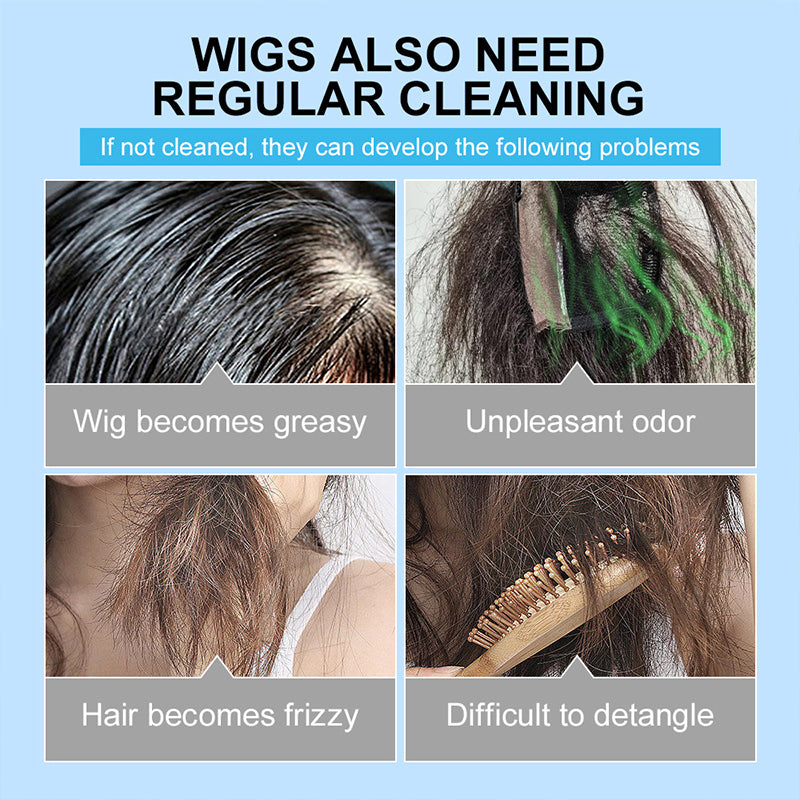 Arenzza 2-in-1 wig care shampoo bottle showing the label, designed for cleaning and maintaining synthetic and natural wigs.