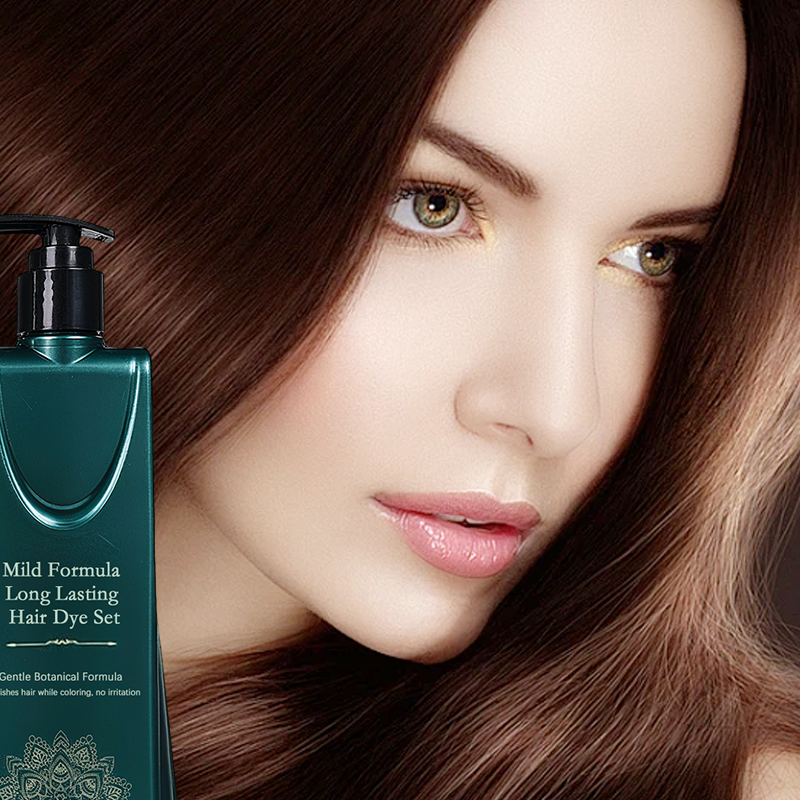 Arenzza Mild Formula Long Lasting Hair Dye Set with multiple color shades and applicator bottles for professional hair coloring.