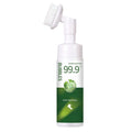 Arenzza antibacterial foot wash with 360° brush for stinky feet, showing the device with a blue handle and cleaning brush attachment.