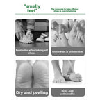 Arenzza antibacterial foot wash with 360° brush for stinky feet, showing bottle and rotating cleaning brush in a health and beauty setting.