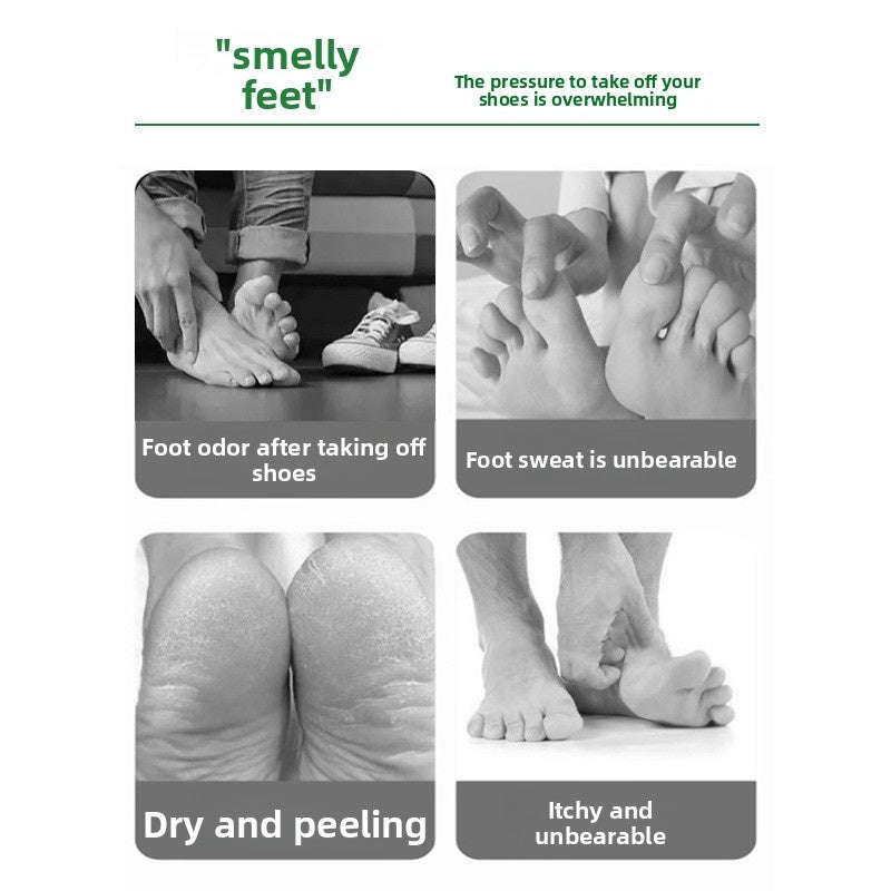 Arenzza antibacterial foot wash with 360° brush for stinky feet, showing bottle and rotating cleaning brush in a health and beauty setting.