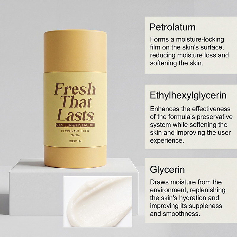 Arenzza Fresh Moisturizing Deodorant Stick in a sleek container, designed for effective odor protection and skin hydration.