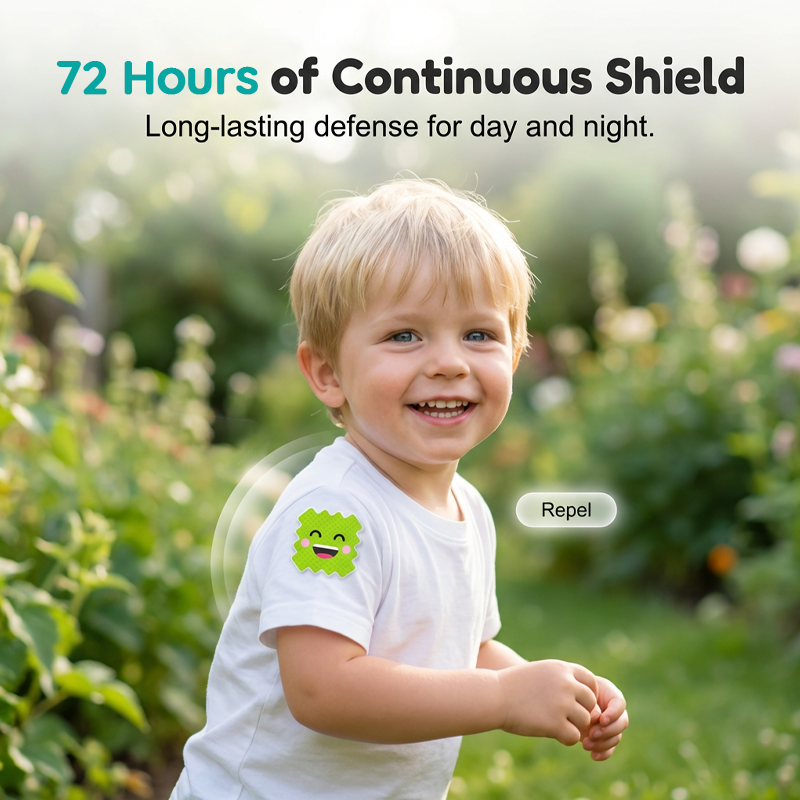 A pack of Arenzza mosquito repellent patches for kids, designed to keep children protected from mosquitoes.