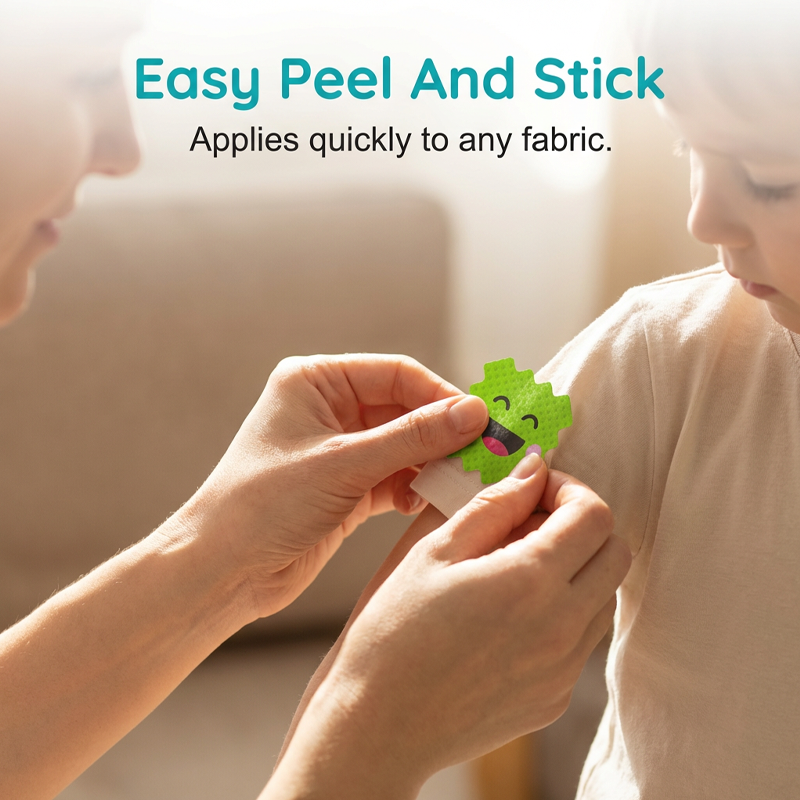 A pack of Arenzza mosquito repellent patches for kids, showcasing colorful patches designed to protect children from mosquitoes.
