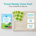 Arenzza mosquito repellent patches for kids, small adhesive patches designed to protect children from mosquito bites.