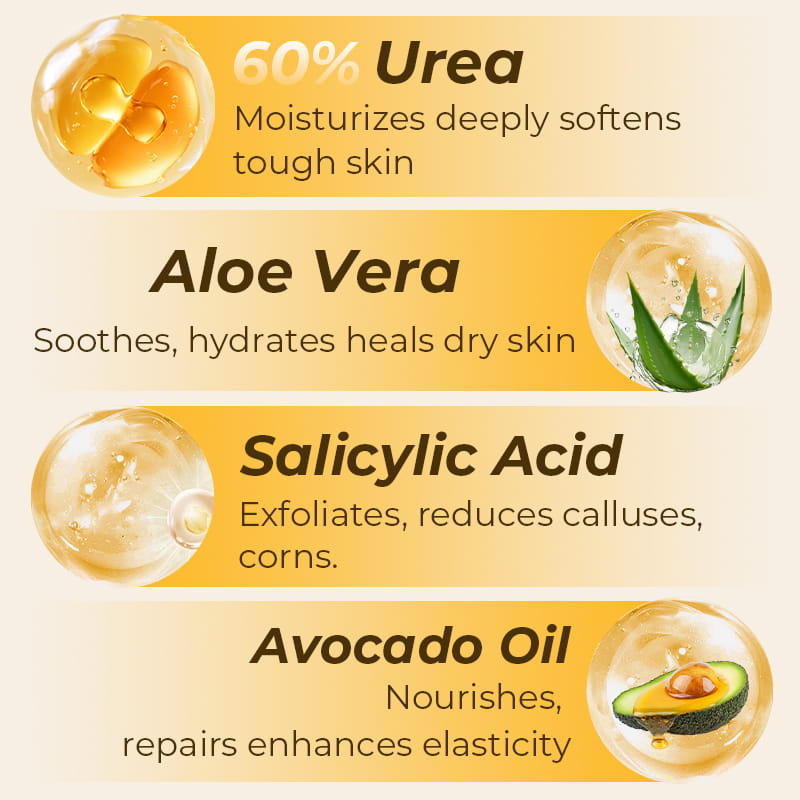 Arenzza hydrating foot cream in a jar, designed to prevent cracking and soothe dry, rough skin on feet.