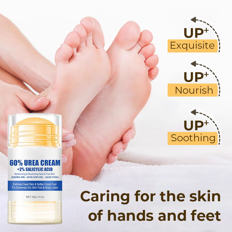 Arenzza hydrating and anti-cracking foot cream jar with a label, designed to moisturize and repair dry, cracked feet.