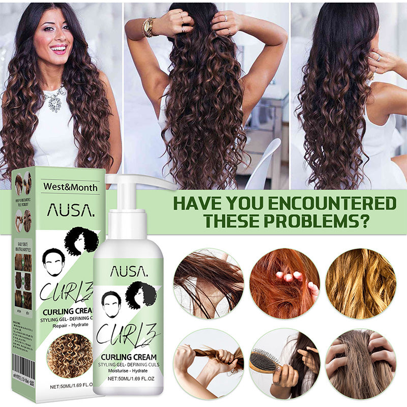 Arenzza Curl Defining & Hydrating Styling Cream jar with product label and open lid, showcasing creamy texture for curly hair styling.
