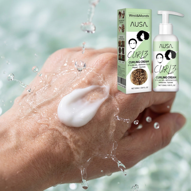 Arenzza Curl Defining & Hydrating Styling Cream jar with label, showing creamy texture and product branding on a clean background.
