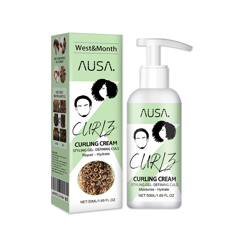 Arenzza Curl Defining & Hydrating Styling Cream jar with a white lid and label, showcasing the product for curly hair styling.