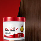 Arenzza Smoothing & Hydrating Hair Mask in a jar, showing the creamy product inside with a smooth, glossy texture for healthy hair.