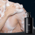 Arenzza hydrating fragrant shower gel in a clear bottle with a silver cap, showcasing a lush green botanical design on the label.