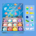 Colorful 12-piece bath bomb gift set for kids by Arenzza, featuring vibrant, fun-shaped bath bombs in a health and beauty collection.
