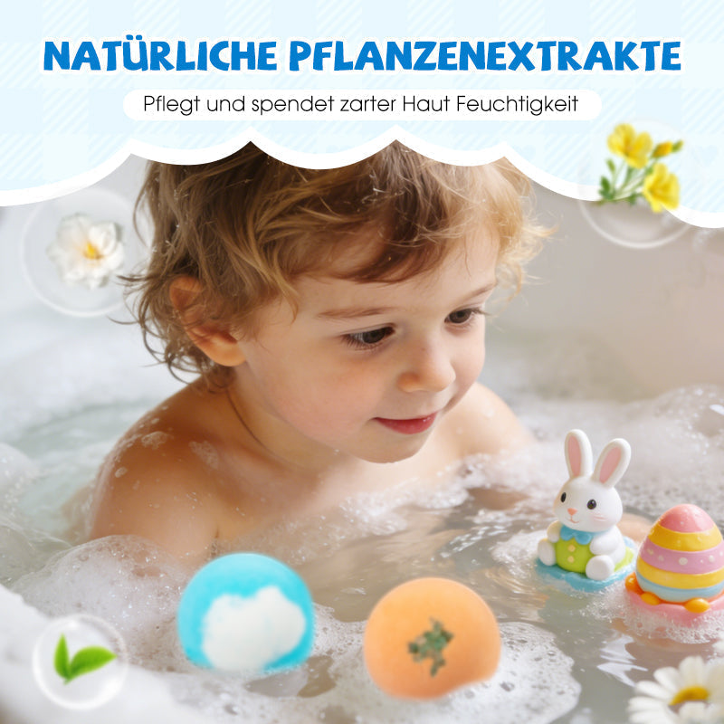 A colorful 12-piece bath bomb gift set for kids by Arenzza, featuring vibrant, round bath bombs in various pastel and bright hues.