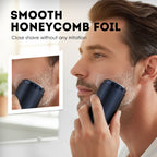 Amen's portable mini electric shaver by Arenzza with a compact design and a silver body, ideal for travel grooming.