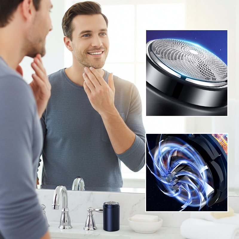 Amen's Arenzza portable mini electric shaver with compact design, suitable for quick grooming and travel convenience.