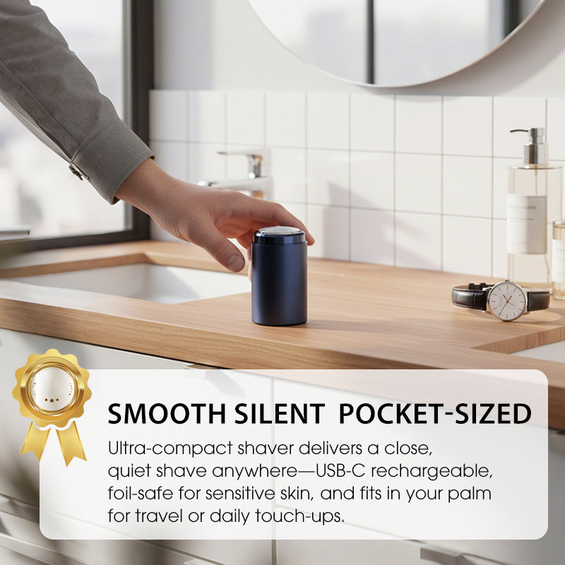 Aarenza portable mini electric shaver for men, compact electric grooming device with a sleek design for health and beauty.