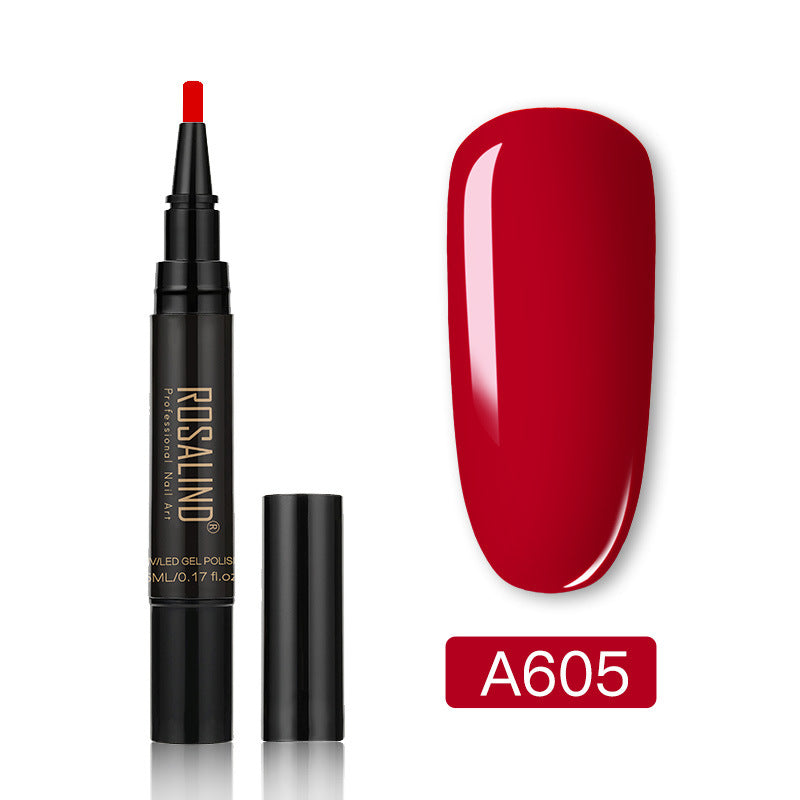 Arenzza One Step Nail Gel Pen in black, showing the pen with its sleek design and the gel tip for easy nail application.