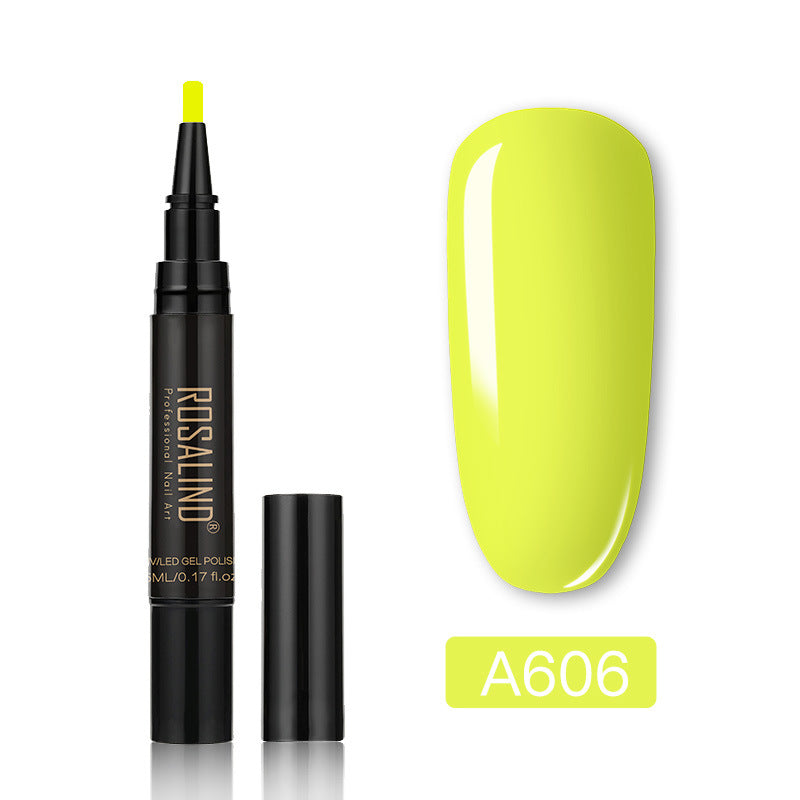 Arenzza One Step Nail Gel Pen in black with a clear cap, designed for quick, easy nail gel application in health and beauty.