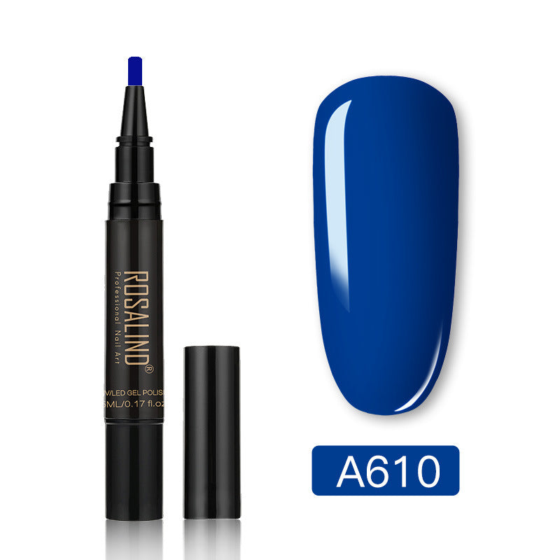 Aarenzza One Step Nail Gel Pen in black with a clear cap, designed for quick, easy gel nail application in health and beauty.