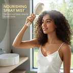 Arenzza electric spray massage comb with ergonomic handle and spray nozzle, designed for scalp relaxation and hair care.