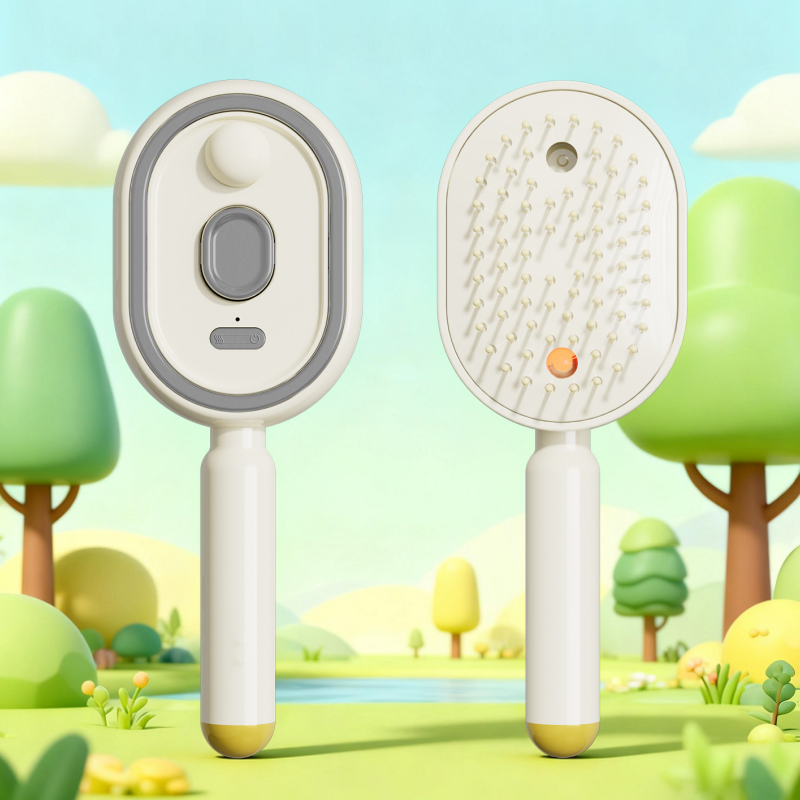 Arenzza electric spray massage comb with health and beauty features, showing the comb with spray functionality and ergonomic design.