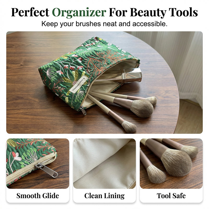 Aarenza floral printed cosmetic bag with elegant floral design, perfect for health and beauty essentials.