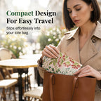 Aarenza floral printed cosmetic bag in health and beauty, featuring elegant floral design with zip closure and compact size.