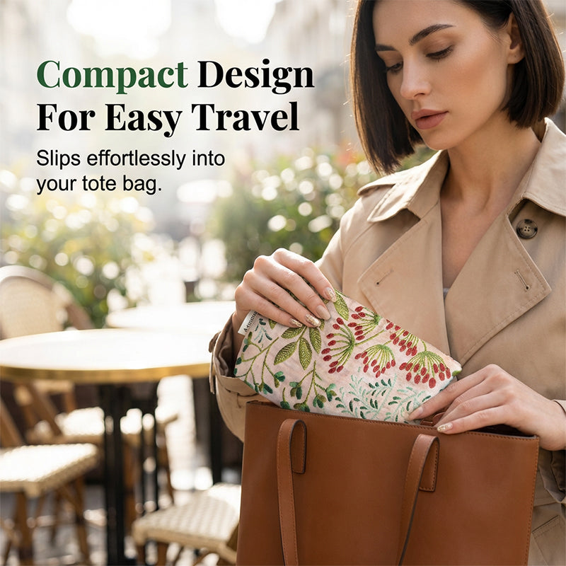 Aarenza floral printed cosmetic bag in health and beauty, featuring elegant floral design with zip closure and compact size.