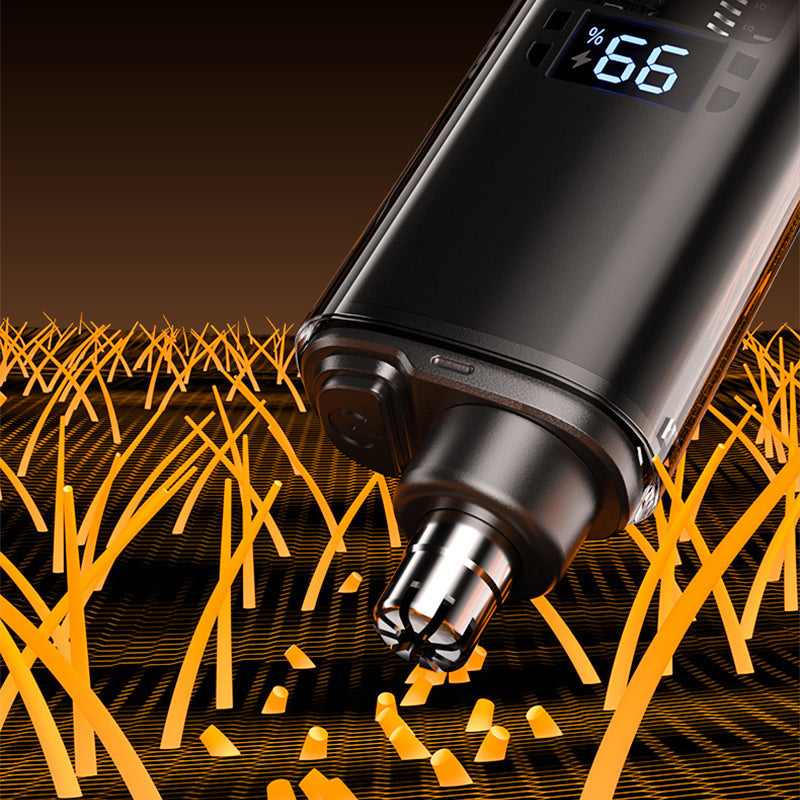Arenzza Smart Electric Nose Hair Trimmer for precise grooming of nose and ear hair, in sleek black design.