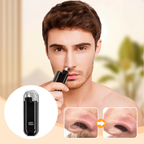 Arenzza electric nose hair trimmer in black, waterproof design, compact shape, ready for painless nose hair grooming.
