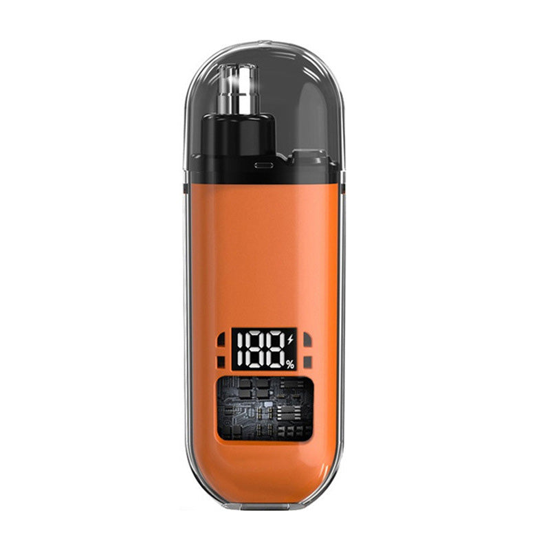 Arenzza electric nose hair trimmer in black, waterproof design, showing the compact device with trimming blades in close-up.