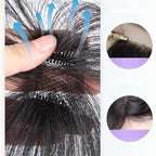 Aarenza lightweight clip-on invisible topper wig extension for natural hair volume and length in a health and beauty setting.