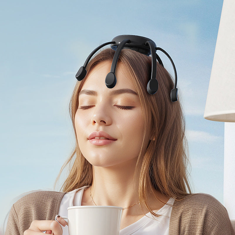 Aarenza intelligent octopus head massager with multiple kneading modes, portable design, and ergonomic shape for relaxing head massage.