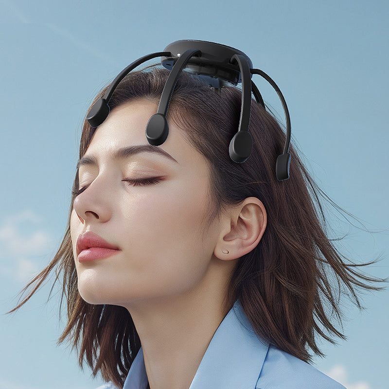 Arenzza Intelligent Octopus Head Massager with kneading nodes, multiple modes, and portable design for relaxing head massage.