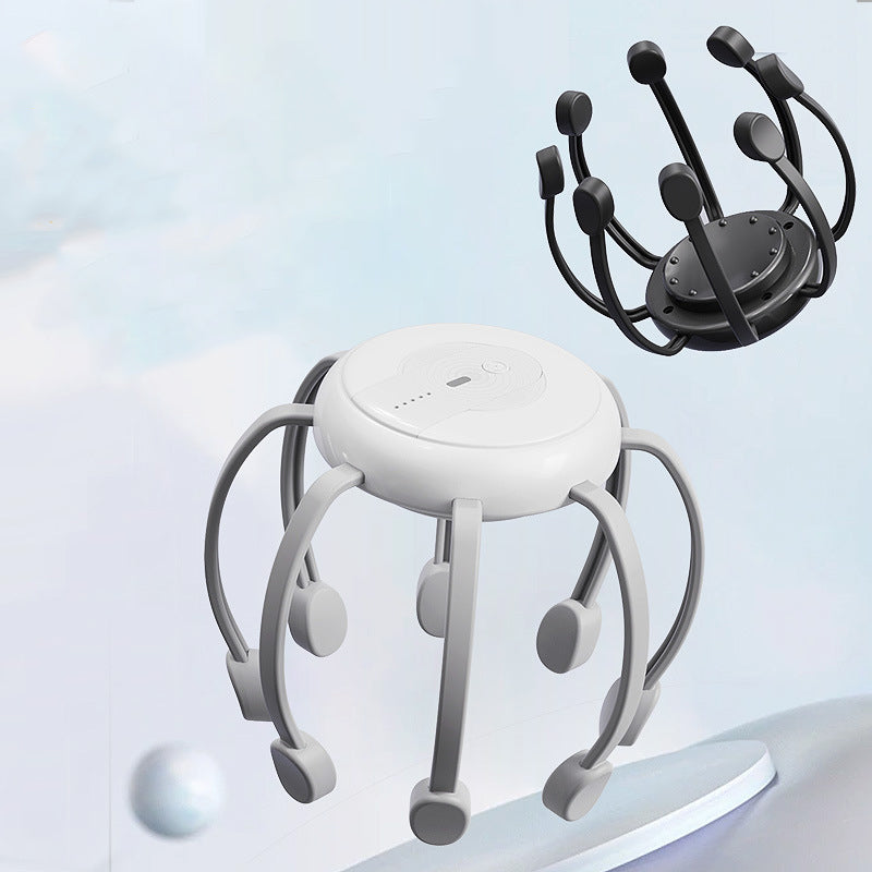 Arenzza intelligent octopus head massager with multiple modes, portable design, and relaxing kneading for stress relief and scalp therapy.