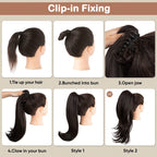 Arenzza curly wavy frizzy hair extension with ponytail in vibrant purple, showcasing the textured, voluminous hair style.